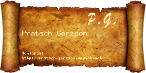Pratsch Gerzson névjegykártya